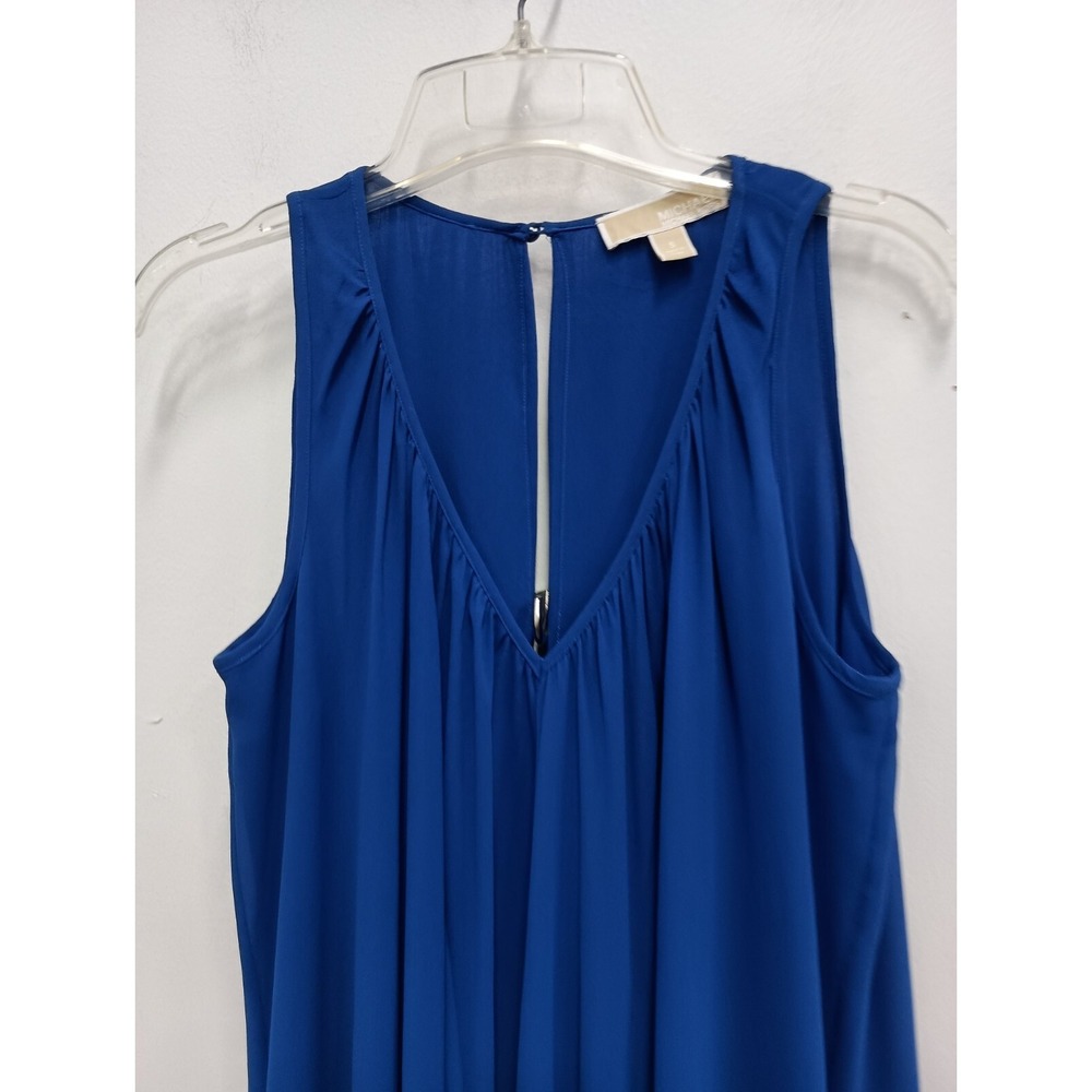 Michael Michael Kors Maxi Dress Womens Small Royal Blue Asymmetric Evening Party - Picture 3 of 11